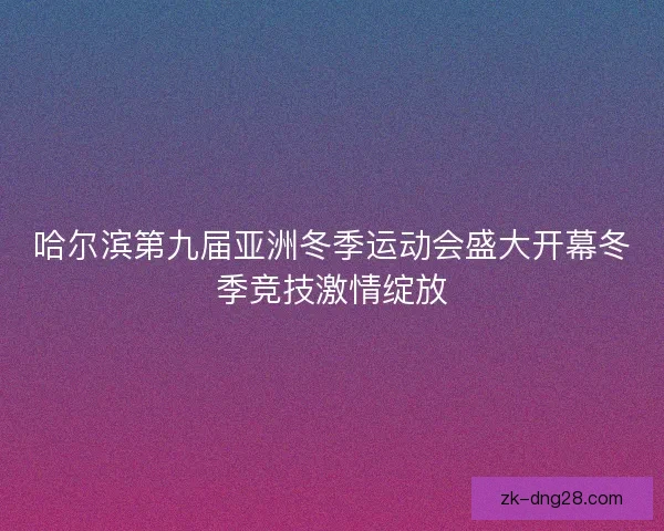哈尔滨第九届亚洲冬季运动会盛大开幕冬季竞技激情绽放