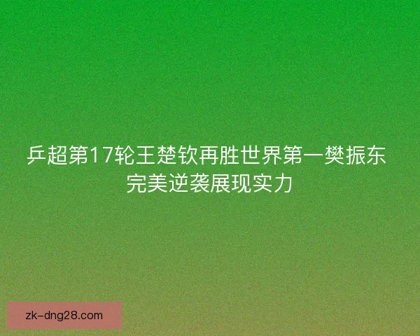 乒超第17轮王楚钦再胜世界第一樊振东 完美逆袭展现实力